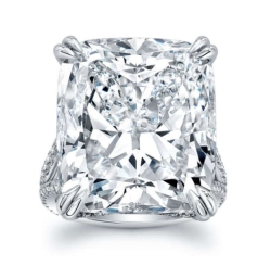 29.20 Carat Cushion-Cut Diamond Split-Shank Ring 