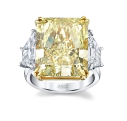 18.88 Carat Fancy Intense Yellow Diamond Ring 