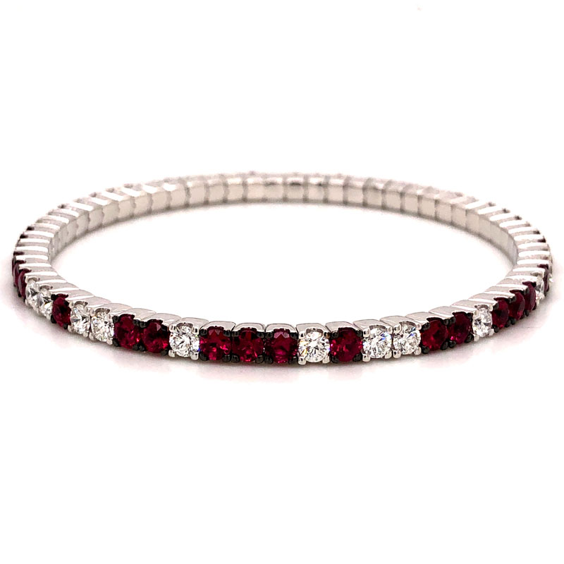 Diamond & Ruby Stretch Bracelet