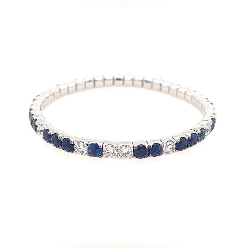 Diamond & Sapphire Stretch Bracelet