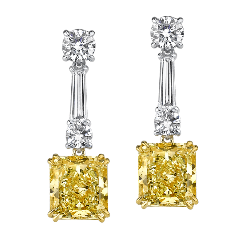Yellow Diamond Earrings