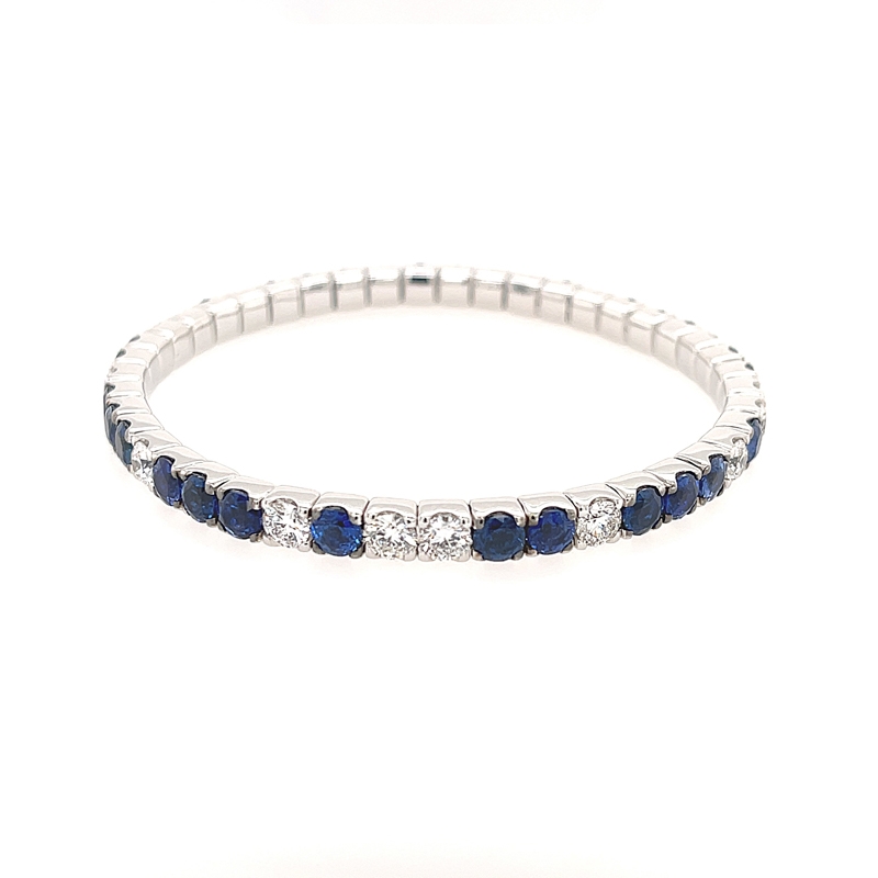 Diamond & Sapphire Stretch Bracelet