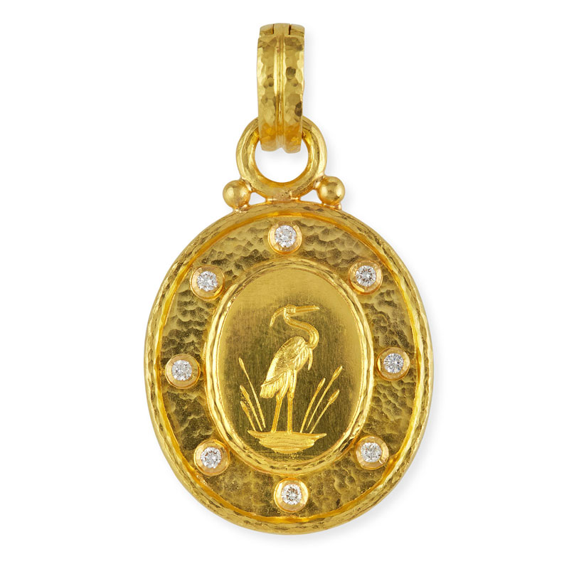 Gold 'Crane' Pendant P93821