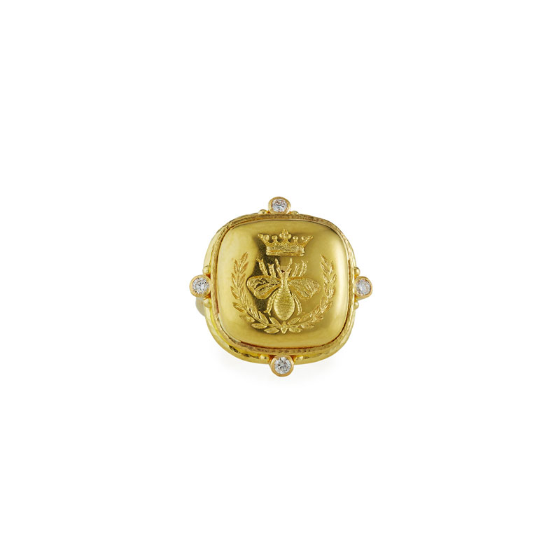Gold 'Queen Bee' Ring with Diamonds R88034