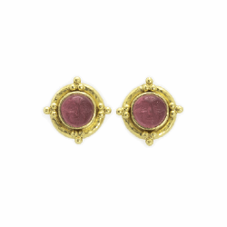 Pink 'Man-in-the-Moon' Stud Earrings ER76009-Z thumbnail 1
