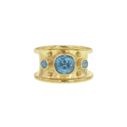 Blue Zircon Tapered Cigar Band R100720 thumbnail 1