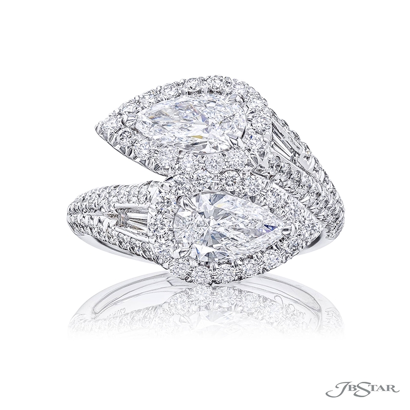 Pear Shape Diamond Bypass Ring