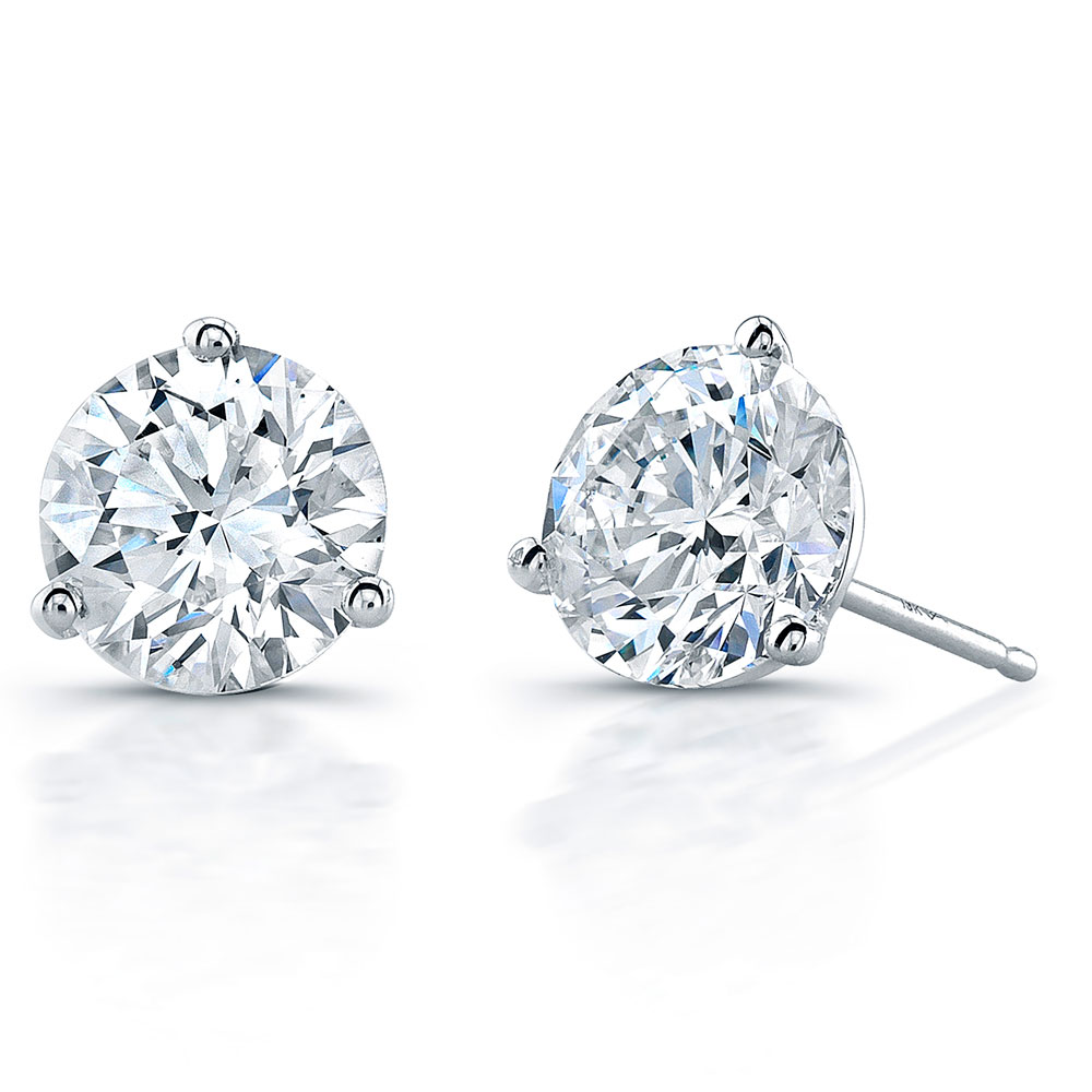 Round Brilliant Cut Diamond Stud Earrings