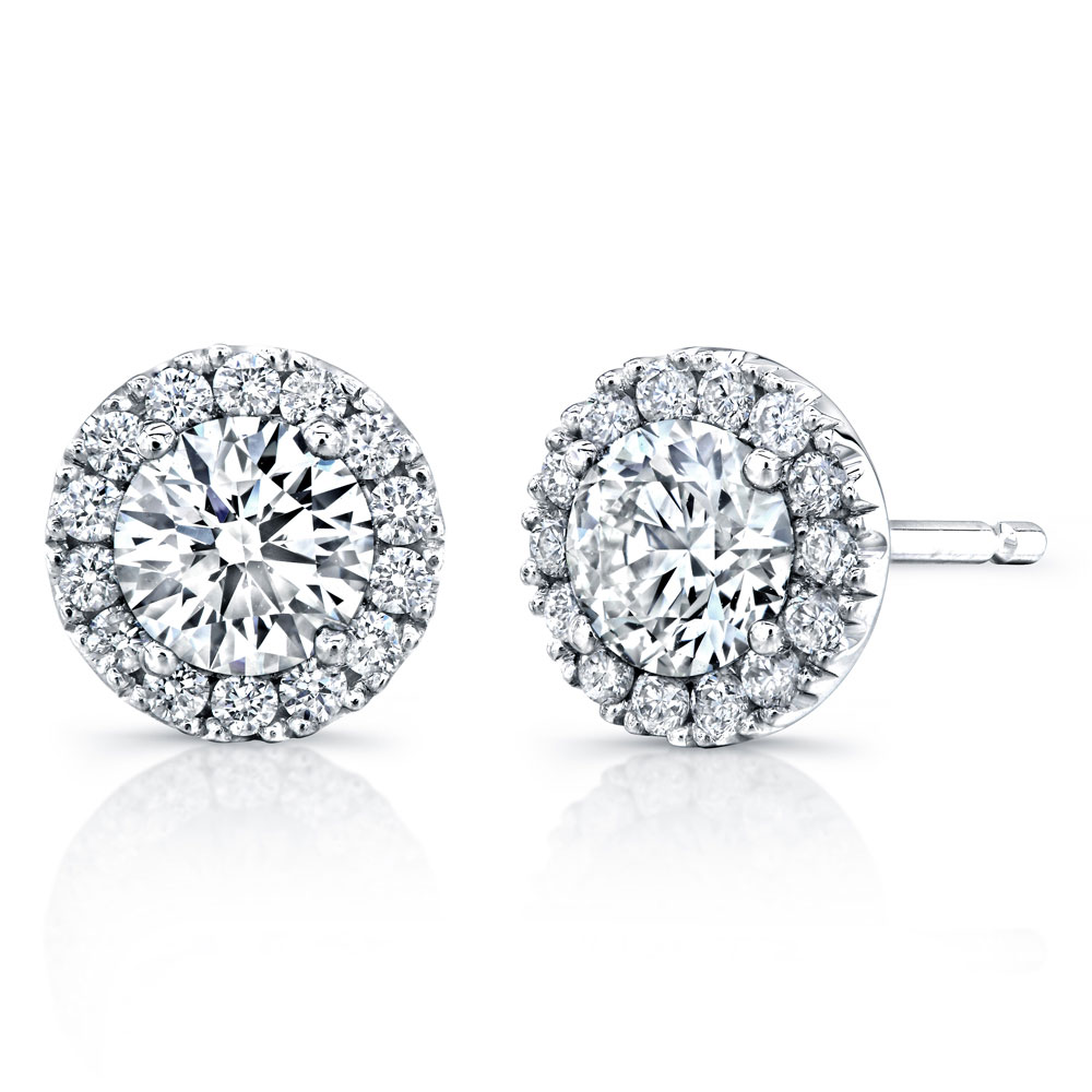 Halo Diamond Stud Earrings