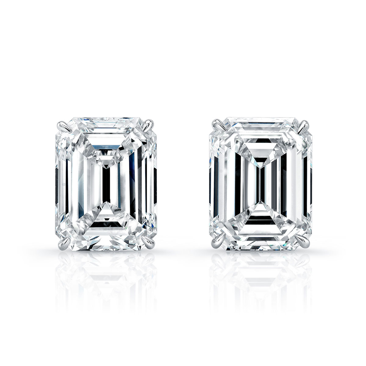 Emerald Cut Diamond Stud Earrings