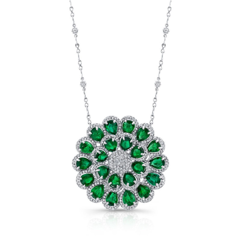 Emerald & Diamond  Necklace