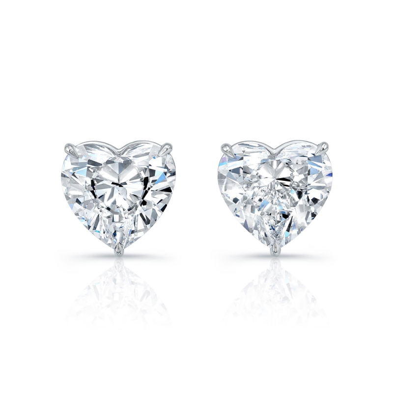 Heart Shape Diamond Stud Earrings