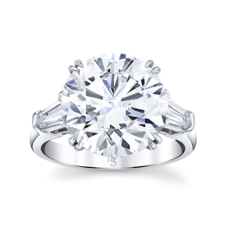 6.98 Carat Round Brilliant Diamond Ring