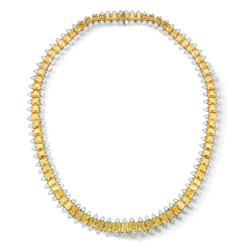 Fancy Yellow Diamond Necklace