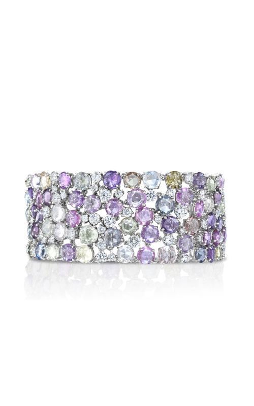 Gold & Platinum Rose Cut Multi-Color Sapphire Bracelet