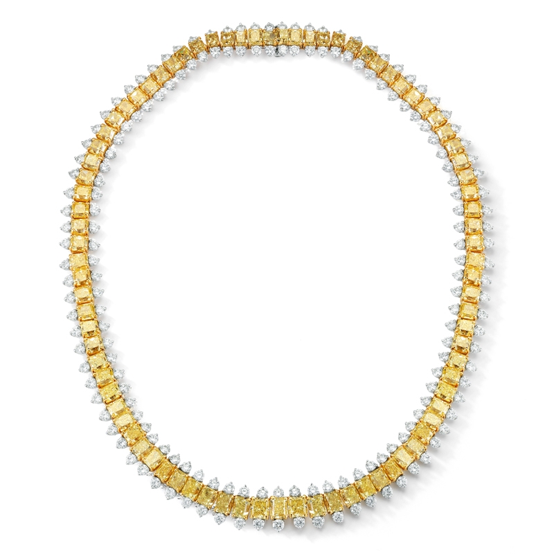 Fancy Yellow Diamond Necklace