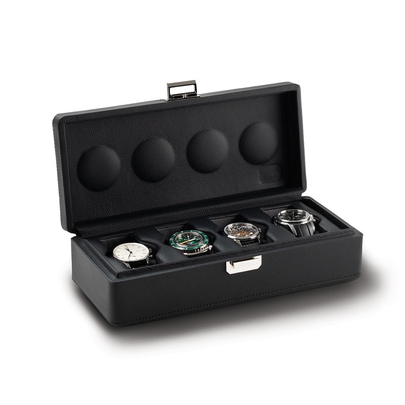 Valligetta 4 Watch Travel Case Black.