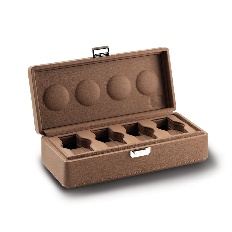 Valligetta 4 Watch Travel Case Chestnut.