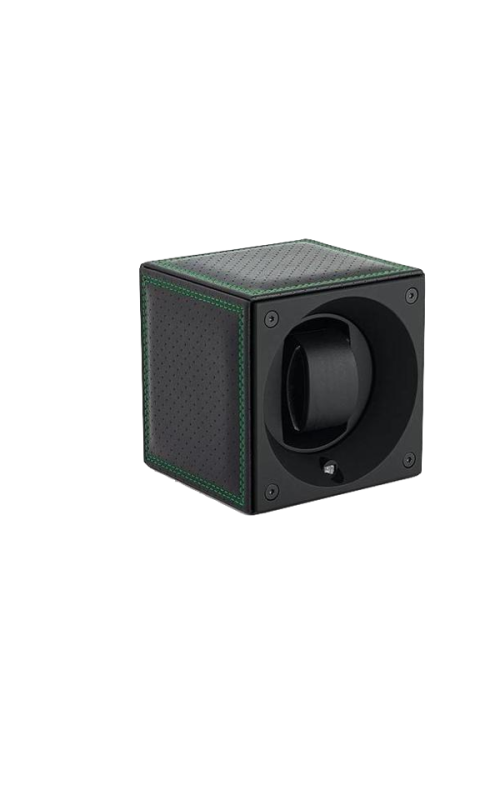 Masterbox Single Black Toledo Leather Dark Green Edge & Stitches