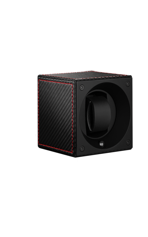 Black Polyurethane Carbon Red Stitch Single Masterbox
